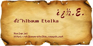 Öhlbaum Etelka névjegykártya